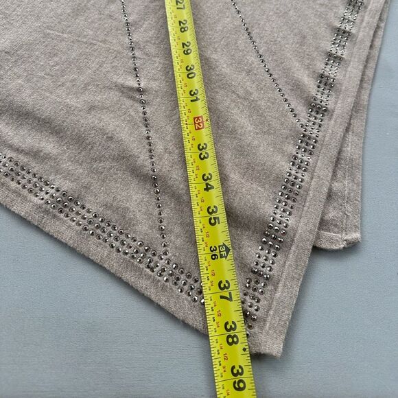 5 for $45 Vila Milano Poncho Cover Up Sweater Women Size 1X Beige - Picture 4 of 6